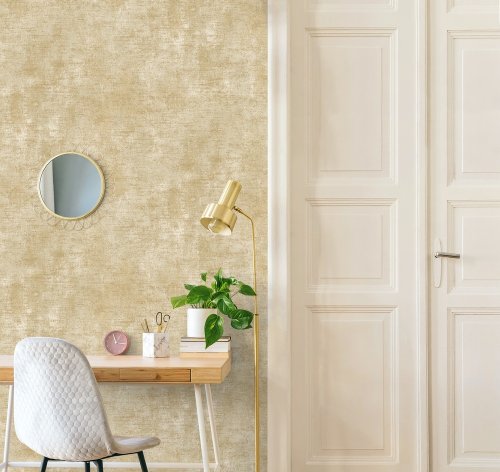 Grandeco Textured Plain Cream Wallpaper Room
