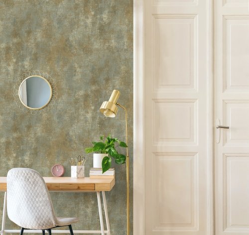 Grandeco Textured Plain Sage Wallpaper Room