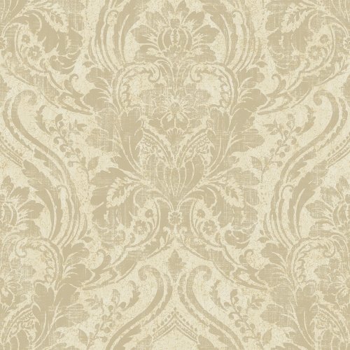 Grandeco Textured Damask Cream & Gold Wallpaper