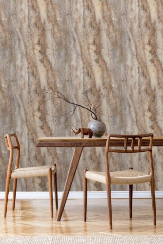 Grandeco Stone Facade Rust Wallpaper in industrial styled room