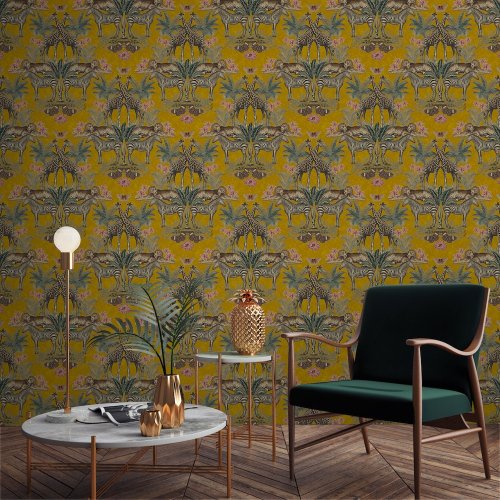 Grandeco Animal Kingdom Deep Ochre Wallpaper A49301