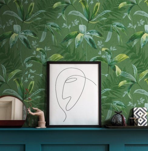 AS Creation Jungle Leaves Green Wallpaper 377042