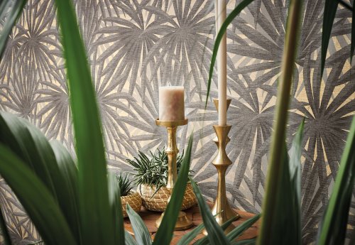 AS Creation Marrakech Palm Grey & Gold Wallpaper