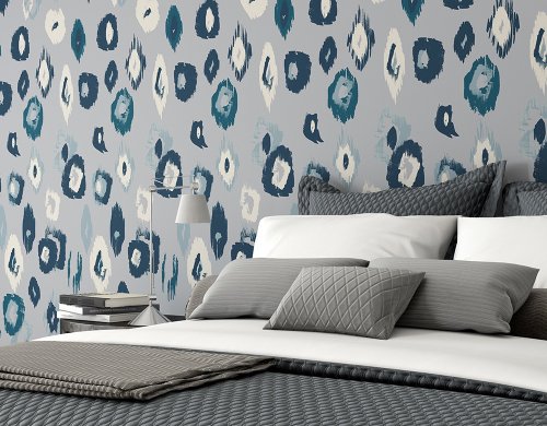 ohpopsie Animal Ikat Wilderness Serpentine/Ink Wallpaper WLD53120W