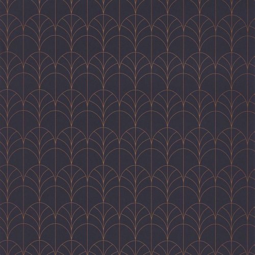 Casadeco Filament Blue/Copper Wallpaper 82266438