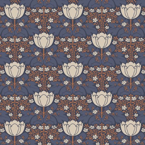 Casadeco Fox Trot Blue Wallpaper 82236401