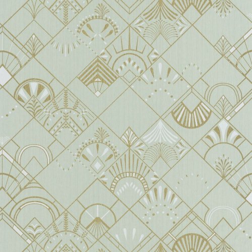 Caselio Golden Years Green Wallpaper 100457098