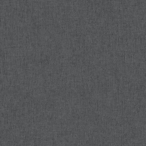 Caselio Linen Plain Black Wallpaper 68529560