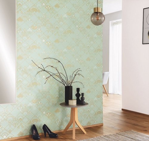 Caselio Golden Years Green Wallpaper