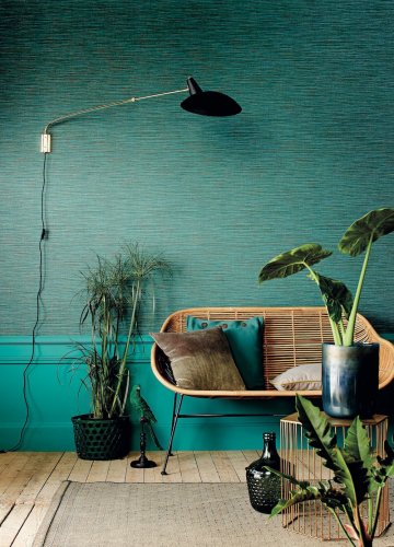 Caselio Wara Emerald Green Wallpaper