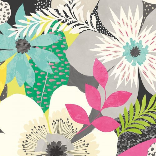 ohpopsi Floral Riot Chalk/Carbon Wallpaper CEP50101W