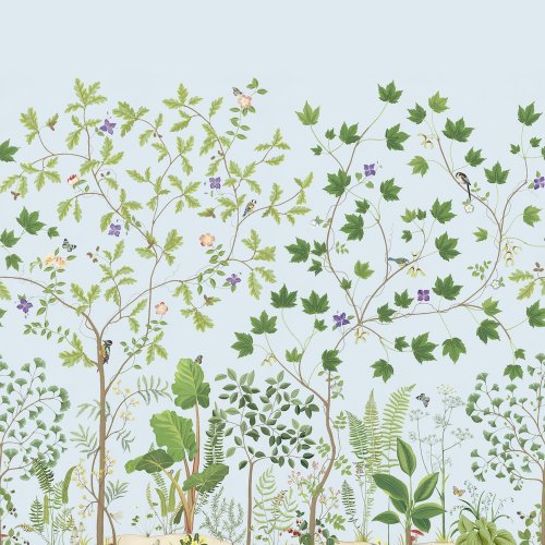 Sanderson Sycamore & Oak Botanical Green Mural