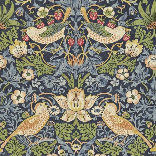 Morris & Co Strawberry Thief Indigo & Mineral Wallpaper