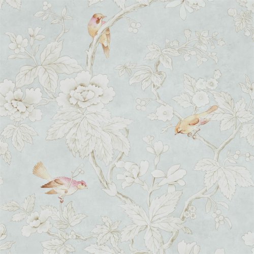 Sanderson Chiswick Grove wallpaper in silver 216388