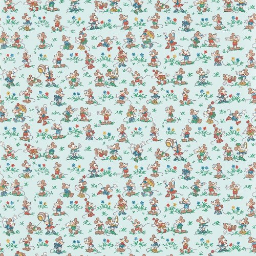 Sanderson Mickey & Minnie Bonbon Blue Wallpaper