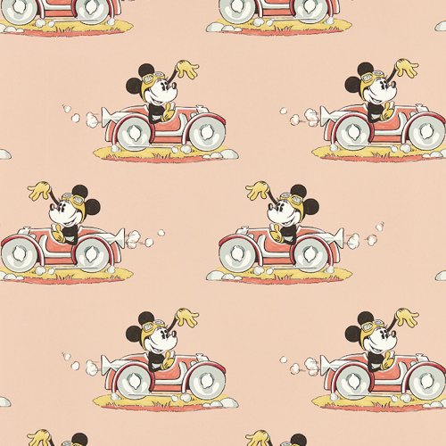 Sanderson Minnie On The Move Candy Floss Wallpaper