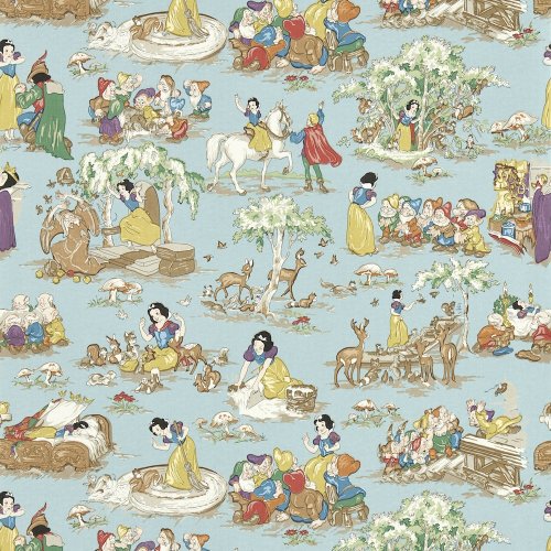 Sanderson Snow White Puddle Blue Wallpaper