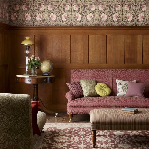 Morris and Co Pimpernel Fig/Sisal Wallpaper