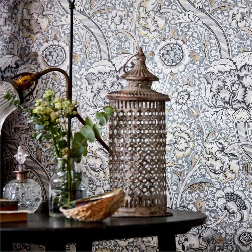 Morris & Co Wandle & Co Grey & Stone Wallpaper Room 2