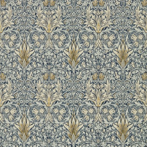 Morris & Co Snakeshead Indigo & Cumin Wallpaper