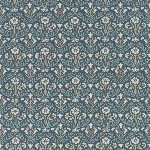 Morris & Co Bellflowers Indigo & Linen Wallpaper