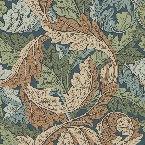 Morris & Co Acanthus Slate Blue & Thyme Wallpaper