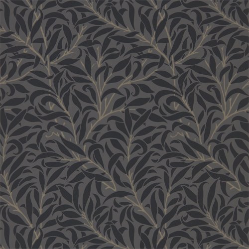 Morris & Co Pure Willow Bough Charcoal & Black Wallpaper