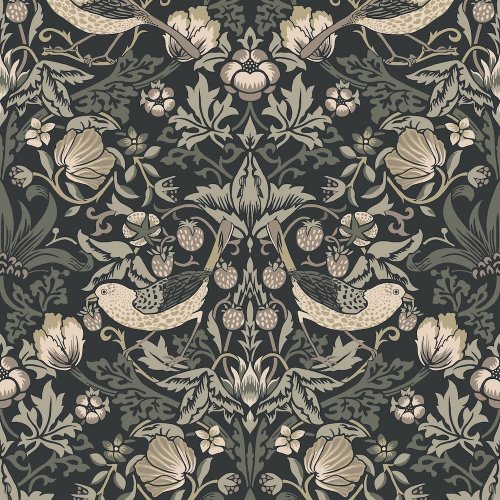 Galerie Fragaria Garden Black/Cream/Taupe Wallpaper