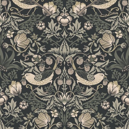 Galerie Fragaria Garden Black/Cream/Taupe Wallpaper