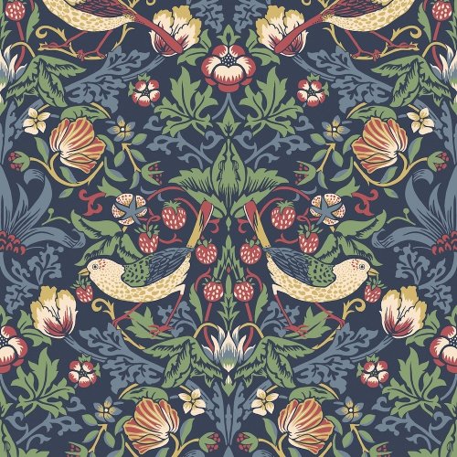 Galerie Fragaria Garden Blue/Green/Red Wallpaper