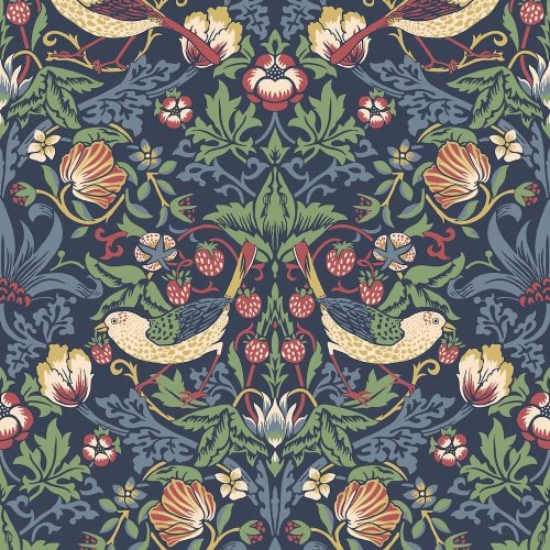 Galerie Fragaria Garden Blue/Green/Red Wallpaper