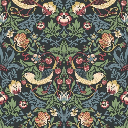 Galerie Fragaria Garden Black/Green/Red/Blue Wallpaper