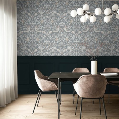 Galerie Fragaria Garden Blue/White/Blush Wallpaper Room 2