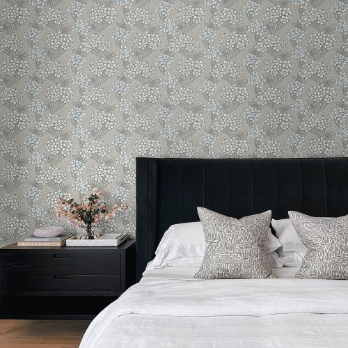 Galerie Floral Vine Taupe/Beige/White Wallpaper Room