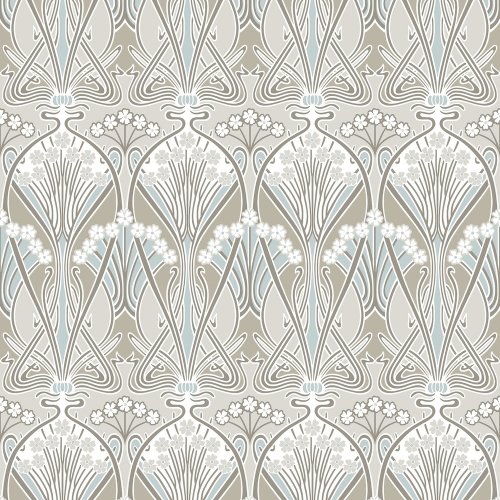 Galerie Dragonfly Damask Teal/Green/Mauve Wallpaper