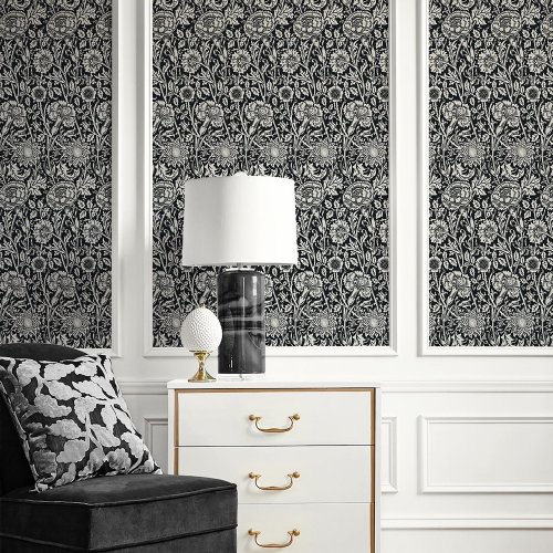 Galerie Tonal Floral Trail Black/White Wallpaper Room