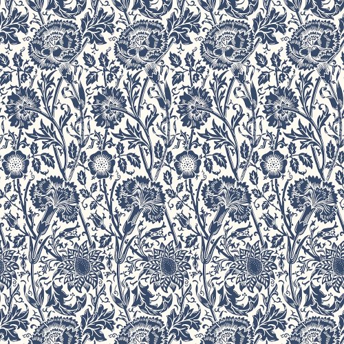Galerie Tonal Floral Trail Blue/White Wallpaper