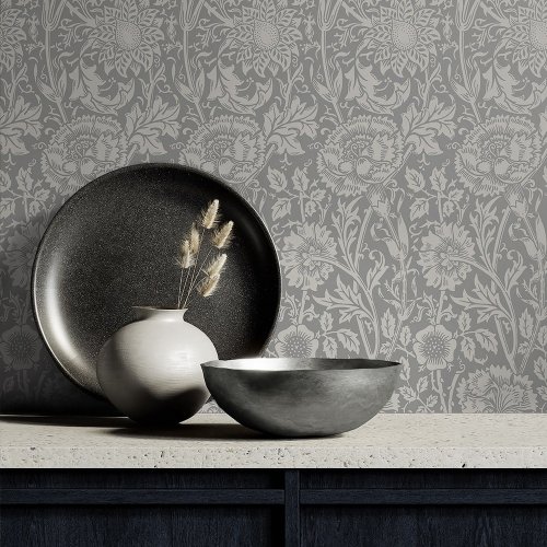 Galerie Tonal Floral Trail Grey Wallpaper Room 2