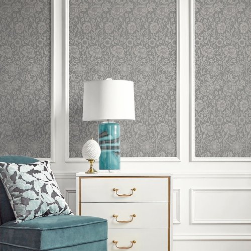 Galerie Tonal Floral Trail Grey Wallpaper Room