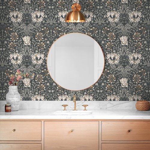 Galerie Ogee Flora Charcoal/Cream/Yellow Wallpaper Room