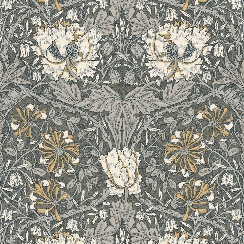 Galerie Ogee Flora Charcoal/Cream/Yellow Wallpaper