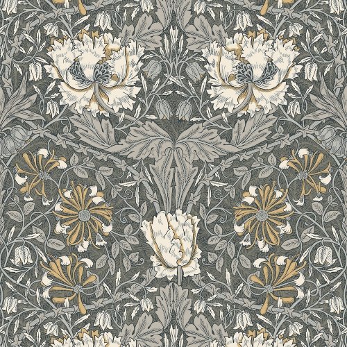Galerie Ogee Flora Charcoal/Cream/Yellow Wallpaper
