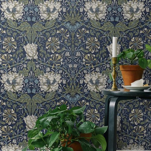 Galerie Ogee Flora Blue/Green/White Wallpaper Room 2