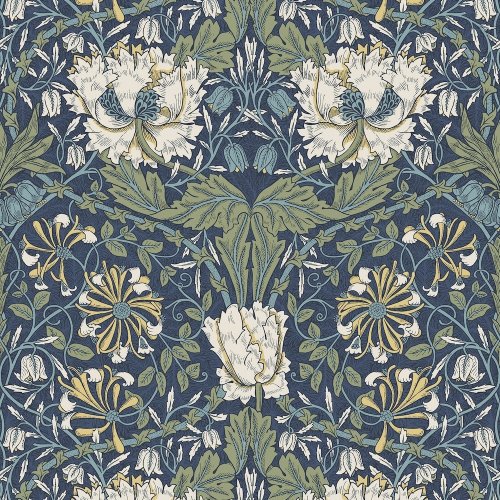 Galerie Ogee Flora Blue/Green/White Wallpaper