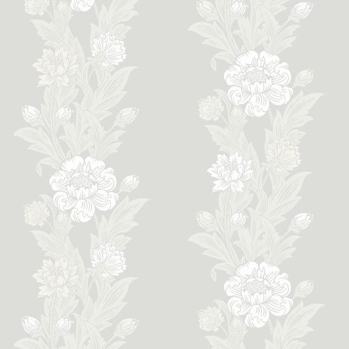 Galerie Blooming Stripe White/Beige Wallpaper