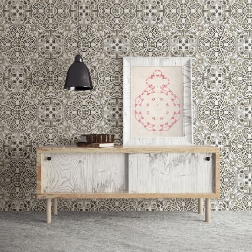 Florentine Tile Grey Wallpaper