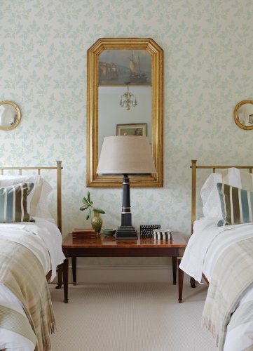 A Street Prints Ardell Blue & Green Wallpaper Room 2