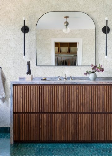 A Street Prints Vita Off White Wallpaper styled in interior setting