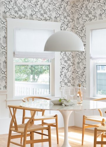 A Street Prints Serena Charcoal Wallpaper Room 2