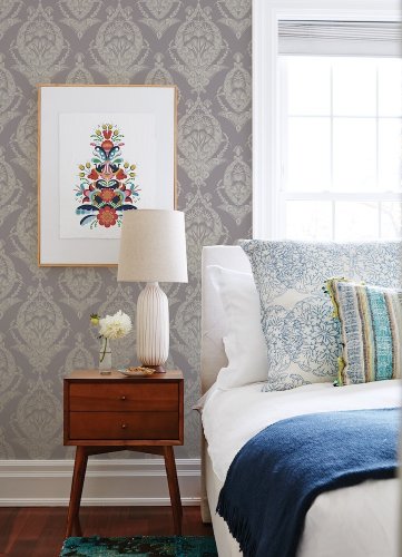 Arlie Heather wallpaper adding a soft feature wall accent
